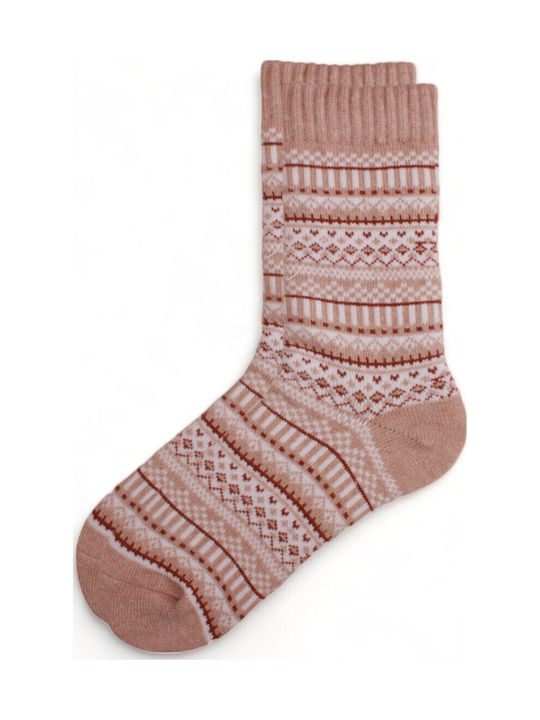 Pro Socks Γυναικείες Κάλτσες με Σχέδια Εκρού