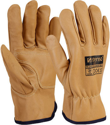 Gloves for Work Driver Yellow Leather 1pcs