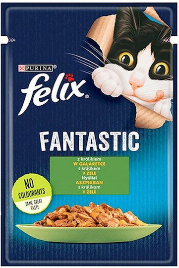 Felix Υγρή Τροφή για Ενήλικες Γάτες σε Φακελάκι με Κουνέλι 85gr