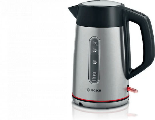 Bosch Mymoment Βραστήρας 1.7lt 2400W Ασημί