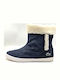 Trentham Cik Suede Women's Ankle Boots with Fur Blue