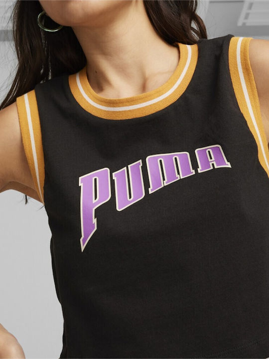 Puma Crop Top Sportiv pentru Femei fără Mâneci Black