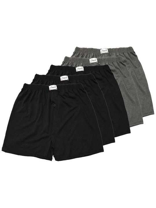 Ανδρικά Μποξεράκια Μαύρο/σκούρο Γκρι 5Pack