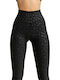 Tägliche Damen Leggings Lang Hohe Taille Push-up Schwarz