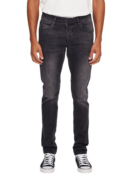 Rey Thor Pantaloni De Blugi Pentru Bărbați Elastici Regular Straight Fit Denim Wash