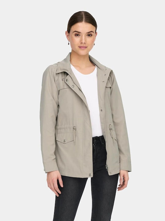 Only Women's Short Lifestyle Jacket for Spring or Autumn Ecru