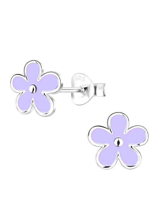 Bellita Hypoallergenic Silver Stud Earrings with Flower Pattern