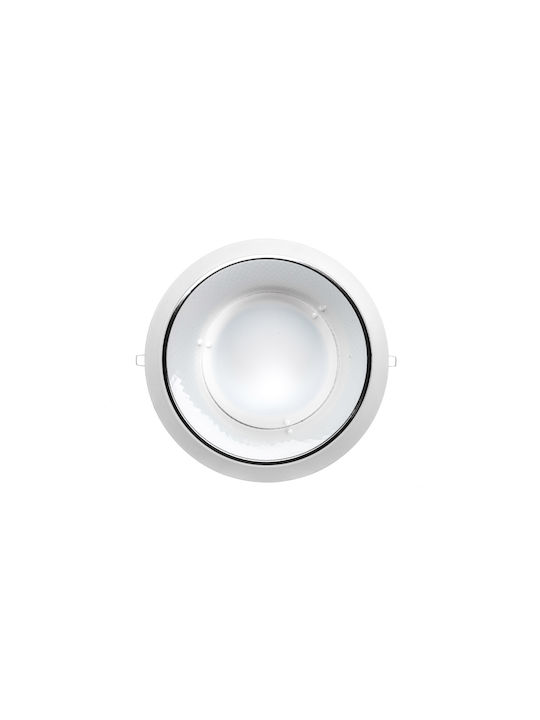 PXF Lighting Rechteckig Kunststoff Einbau Spot mit integriertem LED und Natürliches Weißes Licht Weiß 23.5x22cm. 1Stück