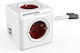 Allocacoc PowerCube 4 Θέσεων με 2 USB-A και Καλώδιο 1.5m