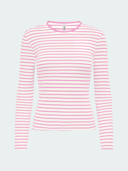 Only Women's Blouse Cotton Long Sleeve Striped ...