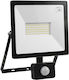 Maclean Energy Waterproof LED Floodlight 50W Cold White 6000K with Motion Sensor IP44