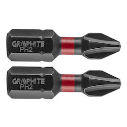 Graphite Σετ 2 Μύτες Κατσαβιδιού Σταυρός Impact