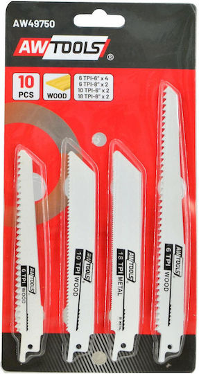 AWTools AW49750 Lame Pentru Lemn 10 Bucăți