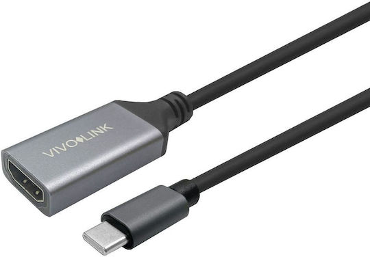 Vivolink Cable HDMI female - USB-C male 3m Μαύρο