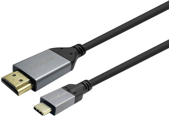 Vivolink Cable HDMI male - USB-C male 1m Μαύρο