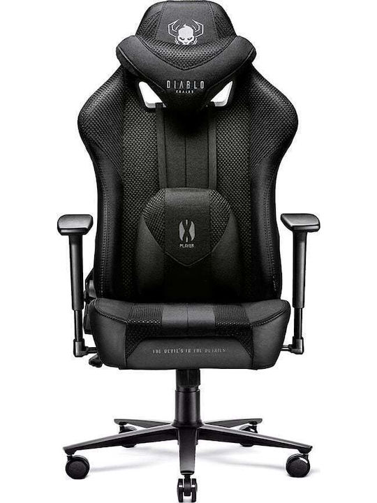 Diablo X-Player 2.0 Normal Size Καρέκλα Gaming Δερματίνης με Ρυθμιζόμενα Μπράτσα Μαύρη
