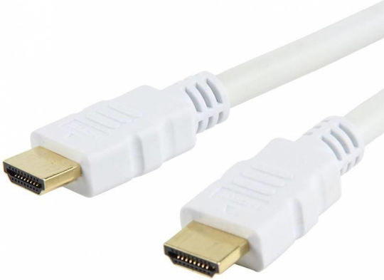 Techly Cable HDMI male - HDMI male 1m Λευκό