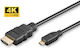 Microconnect HDMI 2.0 Premium High Speed 4K 60Hz HDR Cable HDMI male - micro HDMI male 3m Μαύρο