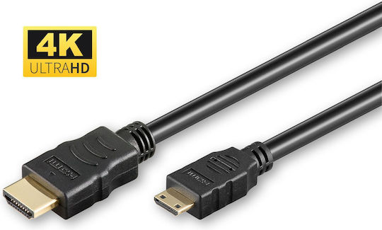 Microconnect Cable HDMI male - micro HDMI male 2m Μαύρο