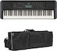 Yamaha Keybaord PSR-E283 cu 61 Taste Standard Touch cu Husă Negru Pachet rutier I