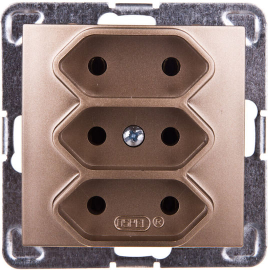 Ospel Triple Walled Power Socket Gold