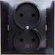 Ospel Double Walled Power Socket Gray