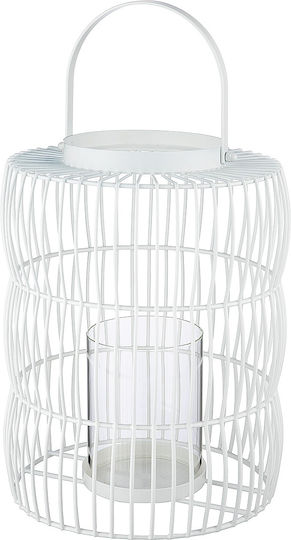 ArteLibre Tabletop Metallic Lantern White
