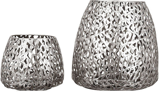 ArteLibre Laterne Metallisch Silber 1Stück