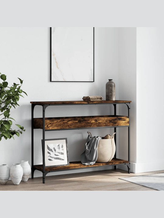 Console Table Wood & Metal Smoky Oak L100xW29xH75cm