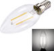 LED крушка 2W за фасунга E14 и форма C35 Регулируемо бяло 150лм Димируем