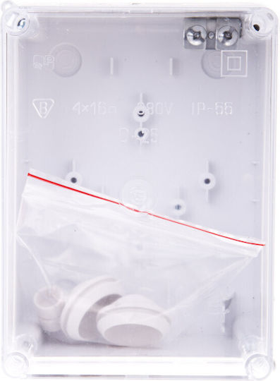Elektro Plast Elektrisches Gehäuse für Außenmontage IP55 Transparent