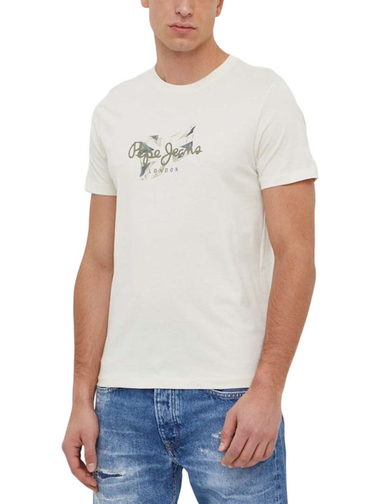 Pepe Jeans Bluza Bărbătească cu Mânecă Scurtă beige