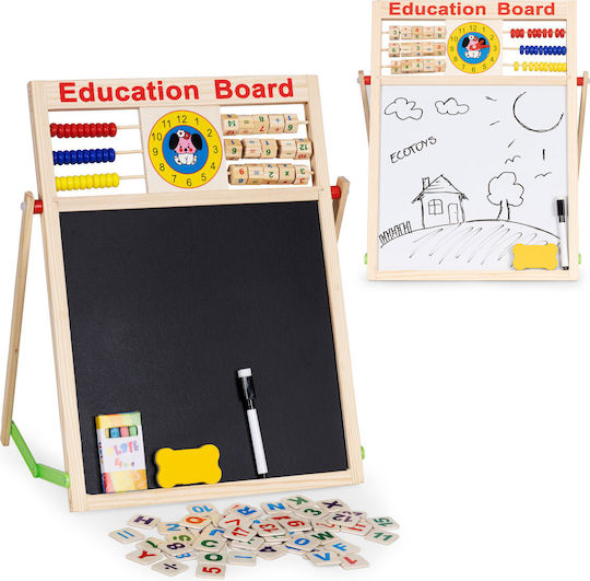 Ecotoys Tablă cu marker / Tablă neagră Față și spate 44cm