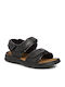 Leder Herrensandalen in Schwarz Farbe
