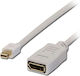 Lindy Cablu Mini DisplayPort Male - DisplayPort Femelă 1.5m Alb