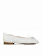 Lily Lederne Damen Ballerinas in Weiß Farbe