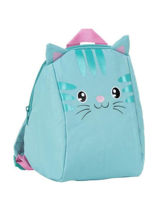 Derform Cat Παιδική Τσάντα Πλάτης Γαλάζια 21x14x27εκ.