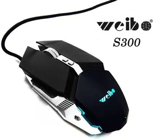 Weibo S300 RGB Gaming Ποντίκι 3200 DPI Μαύρο