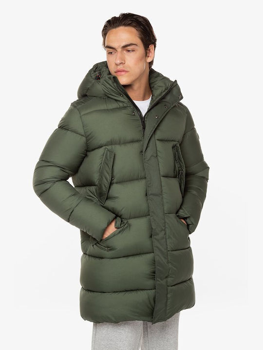 Save The Duck Herren Winter Jacke Lässig ΠΡΑΣΙΝΟ