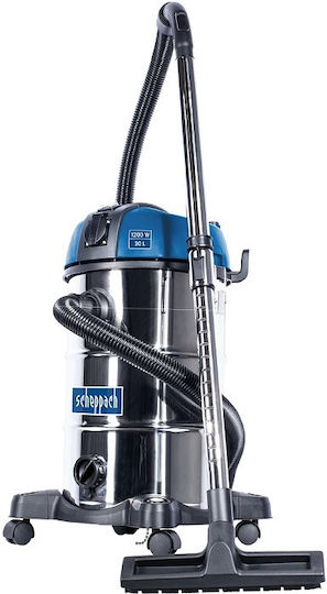 Scheppach ASP30PLUS Aspirator Lichide / Solide 1200W cu Inoxidabil Recipient 30lt