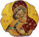 Taufgeschenke mit Kühlschrankmagnet Panagia Psychosostria aus Holz 30 Stück 6,5x3cm