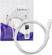 Qoltec USB 2.0 Cable USB-C male - USB-C 5W Λευκό 1.4m 52344