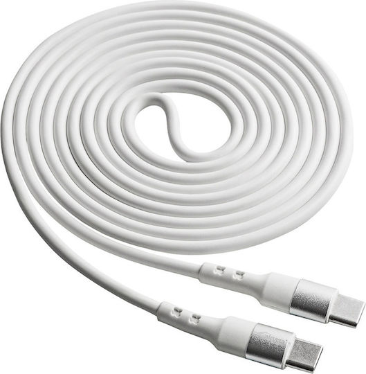 Akyga USB 2.0 Cable USB-C male - USB-C 60W Λευκό 1.8m AK-USB-41