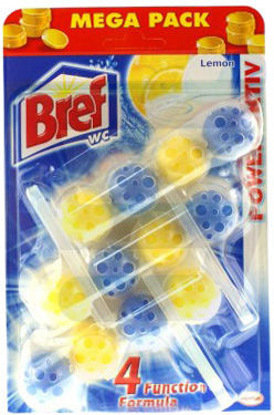 Bref Power Activ Bloc Toaletă cu aromă de Lămâie 3x50gr