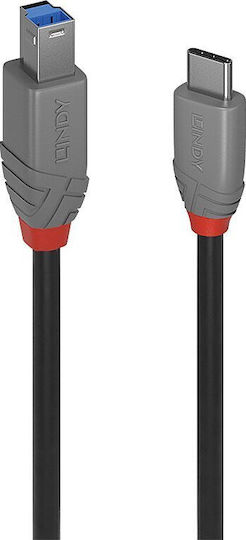 Lindy USB 3.2 Cable USB-C male - USB-B Μαύρο 2m 36667