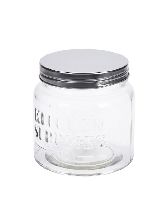 Marva General Use Glass Jar with Lid Transparent 500ml 1 Piece