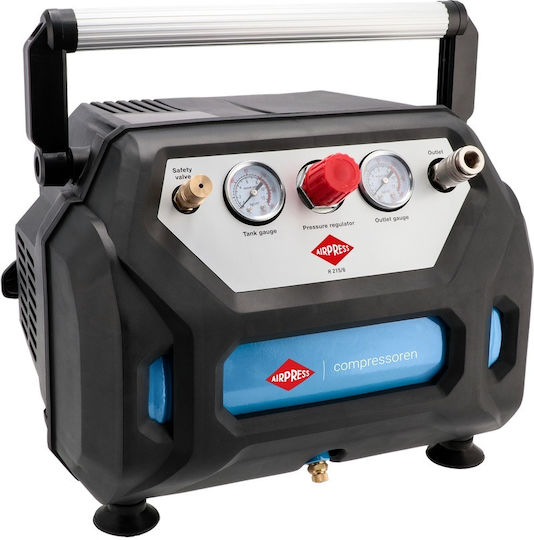 Airpress Μονοφασικό Κομπρεσέρ Αέρος 76dB με Ισχύ 1.5hp και Αεροφυλάκιο 6lt