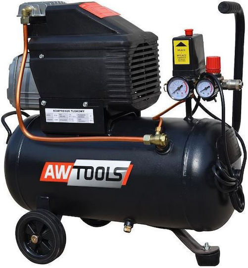 AWTools Еднофазен Въздушен компресор 94дБ с Резервоар 24лт AW10000