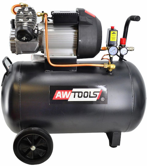 AWTools Einphasig Luftkompressor 94dB mit Leistung 3hp und Lufttank 50Es AW10003