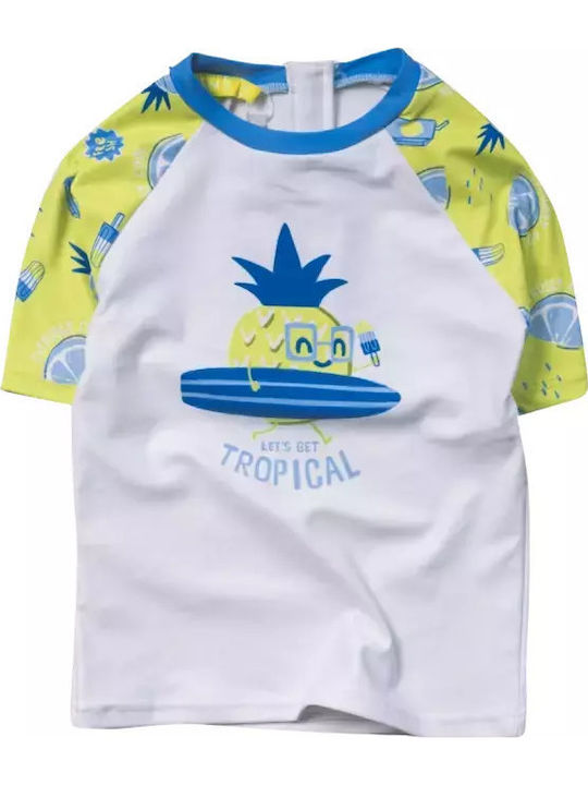Mayoral Kids Swimwear Rashguard White/Lahanni